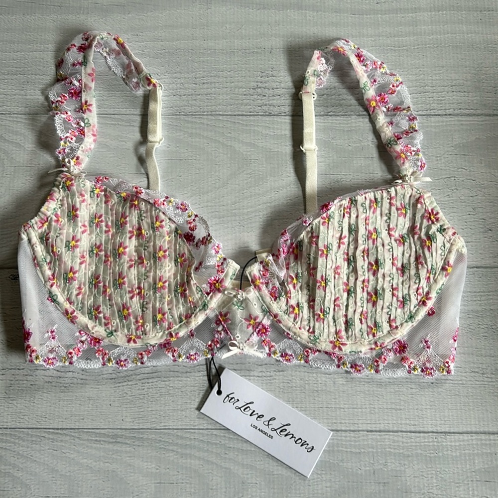 For‎ Love & Lemons Blooms Underwire Bra Sz 36C NWT